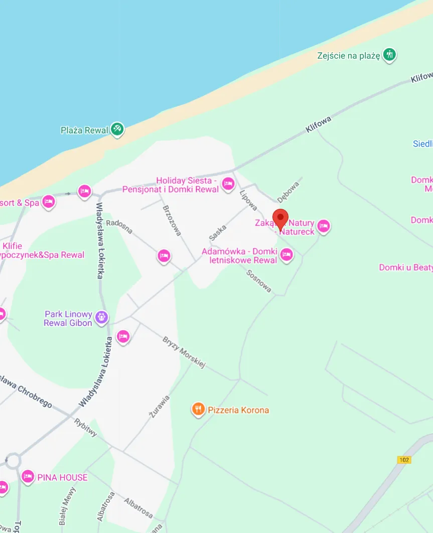 Mapa okolic Rewalu — Leśna Ostoja